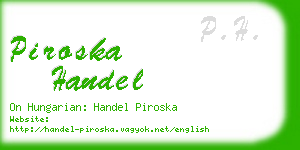 piroska handel business card